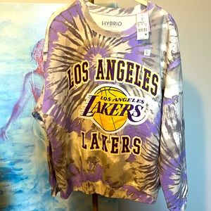 NWT LA Lakers crew neck tie dye sweatshirt size Large